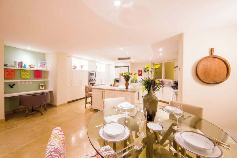 Spacious open-concept kitchen with island seating
