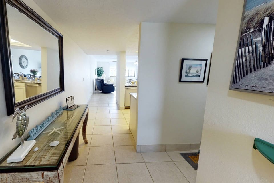 View from the front door......guest bedroom & bathroom to the right.