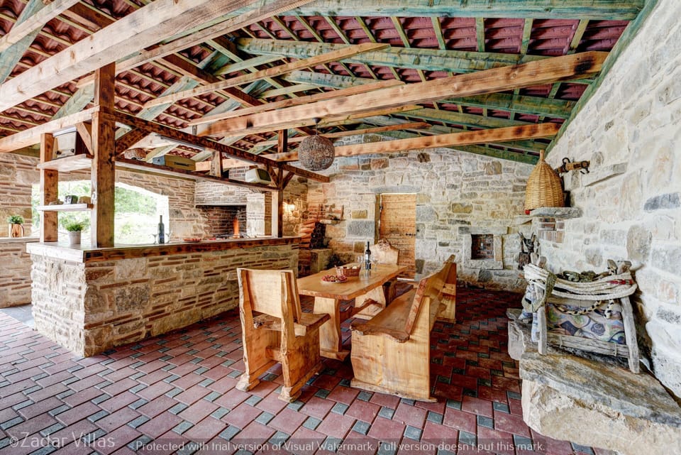 Villa, 4 Bedrooms, Private Pool, Pool View | Living room | TV, fireplace