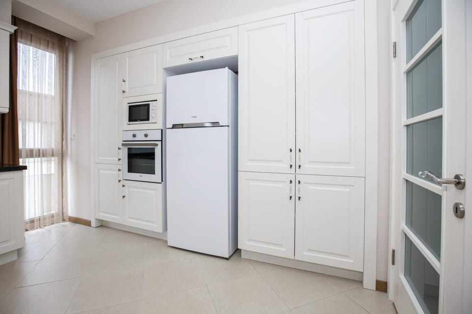 Deluxe Suite | Private kitchen | Fridge, microwave, oven, stovetop