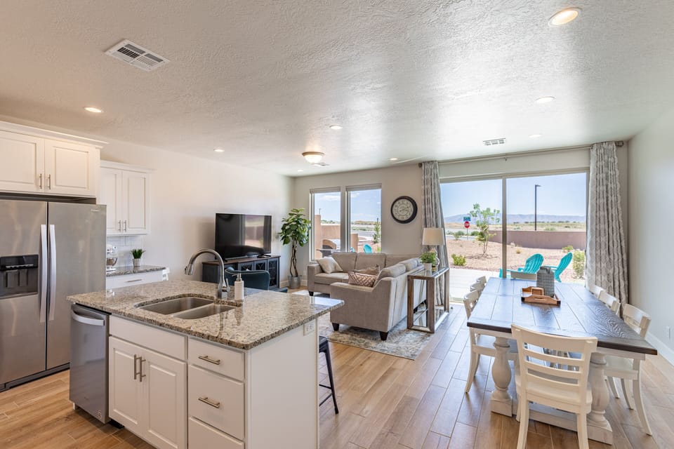 Kitchen View - With an open and spacious floor plan, the Dining Room and Kitchen can accommodate meal preparations for groups large or small.