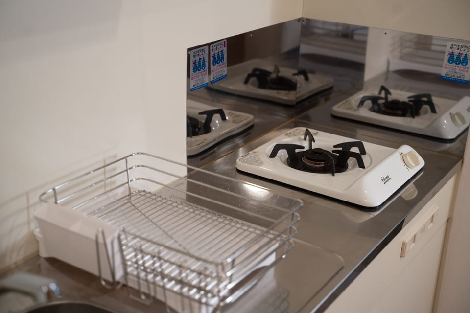 Apartment | Private kitchen | Fridge, microwave, stovetop, rice cooker