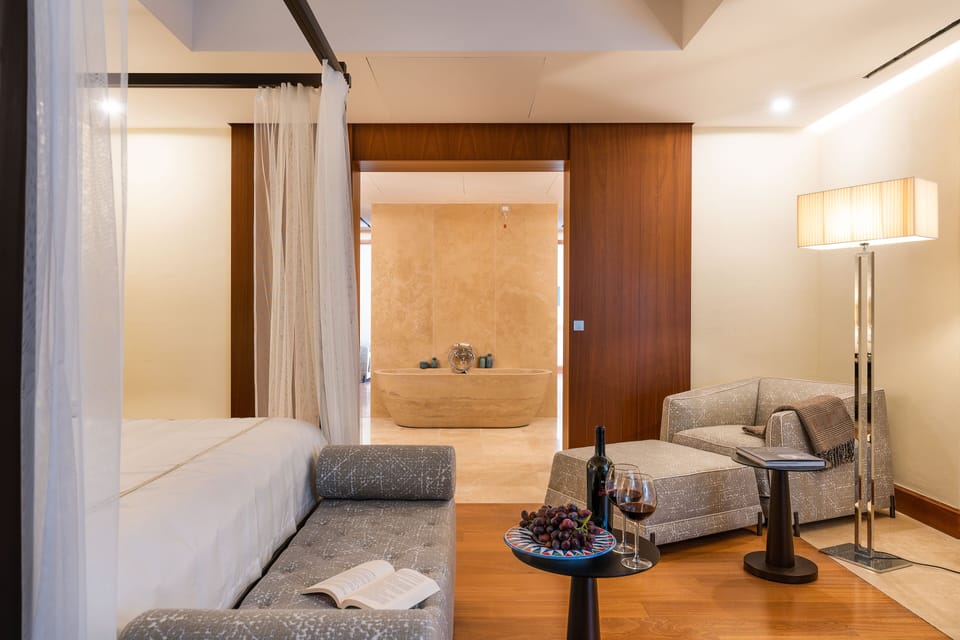 Royal Suite, Hill View | Frette Italian sheets, premium bedding, down comforters