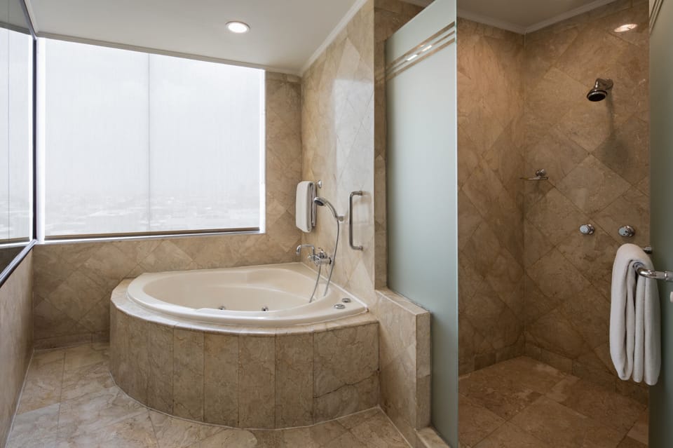 Diamond Suite | Bathroom | Shower, free toiletries, hair dryer, towels