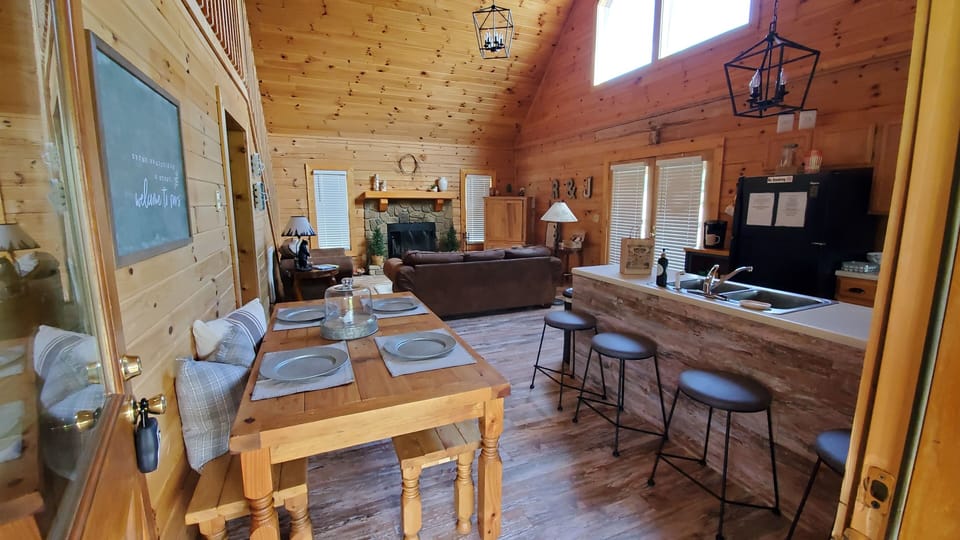 Fully equipped kitchen, plenty seating & stocked coffee bar