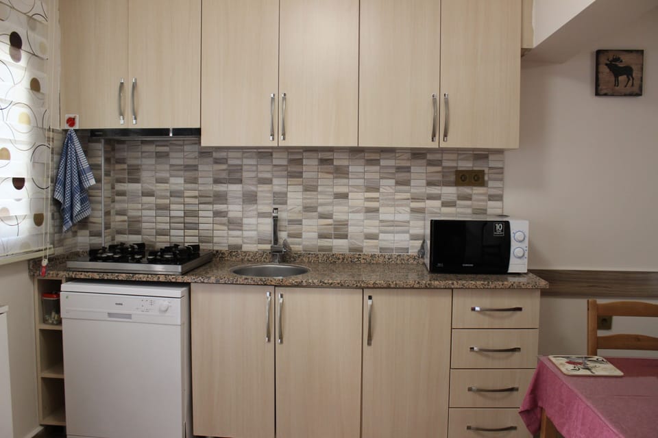 Deluxe Duplex | Private kitchen | Full-size fridge, microwave, stovetop, dishwasher