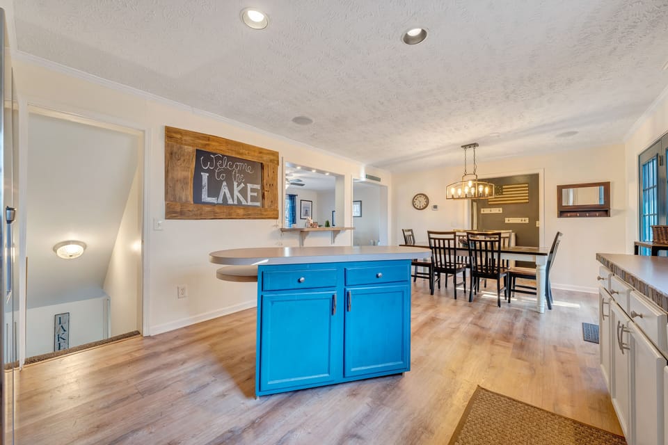 Kitchen is roomy and inviting