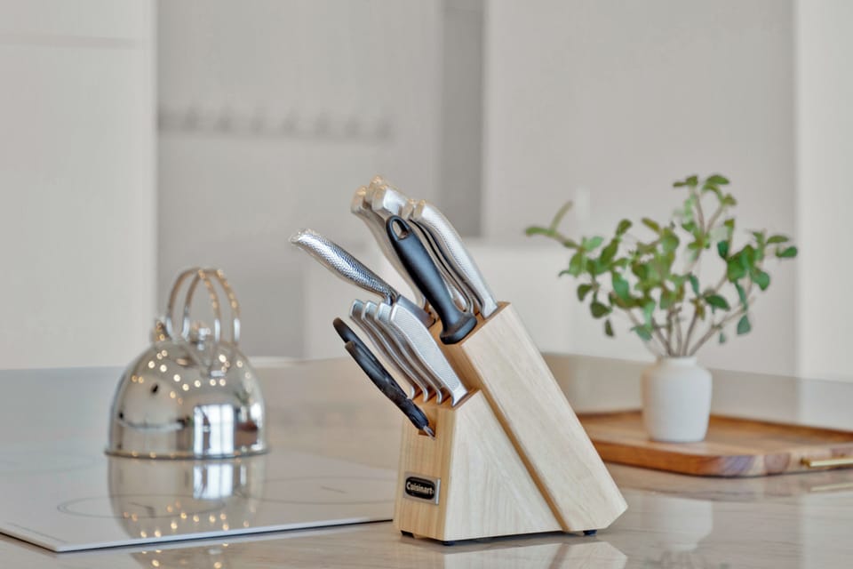 Well-equipped with cookware, utensils, and essentials for home-cooked meals.