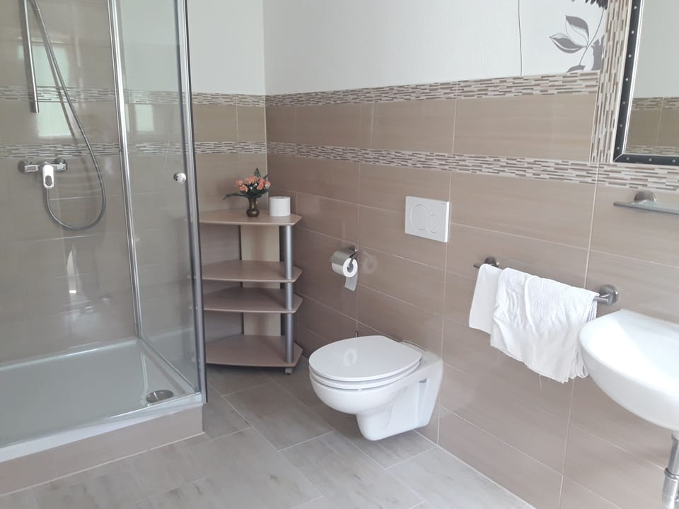 Basic Double Room | Bathroom | Shower, hair dryer, towels
