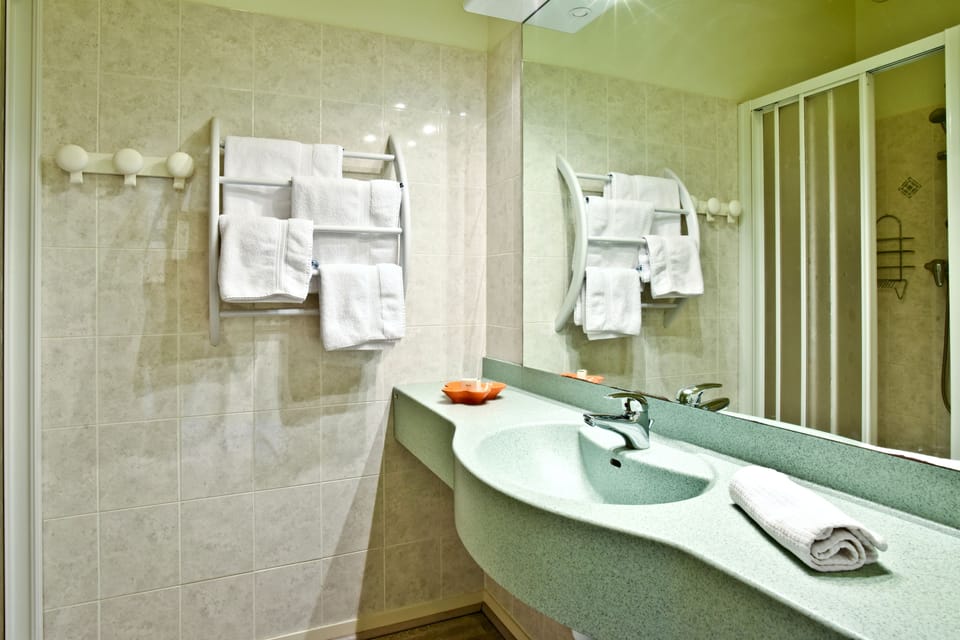 Free toiletries, hair dryer, towels