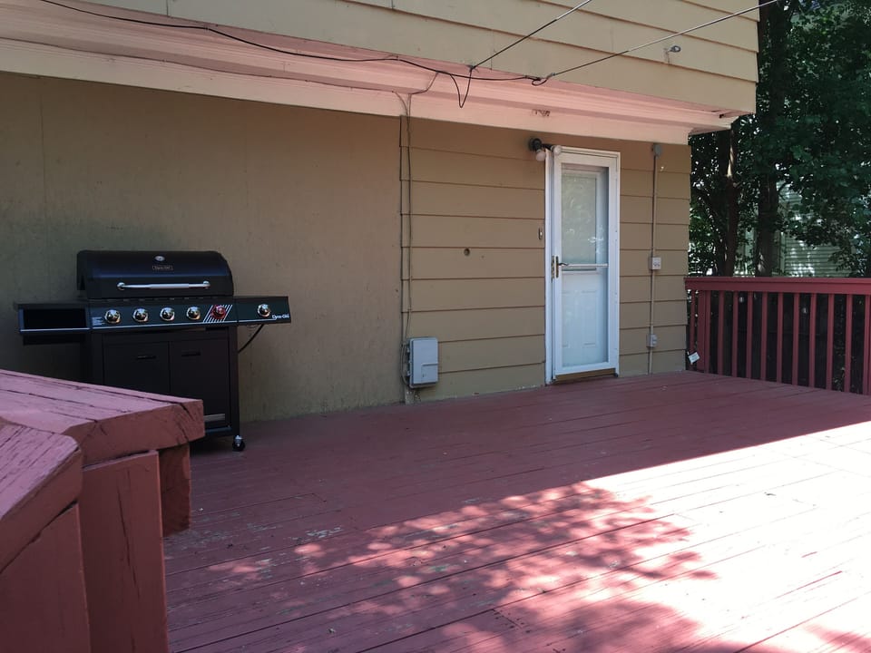 Large deck with grill