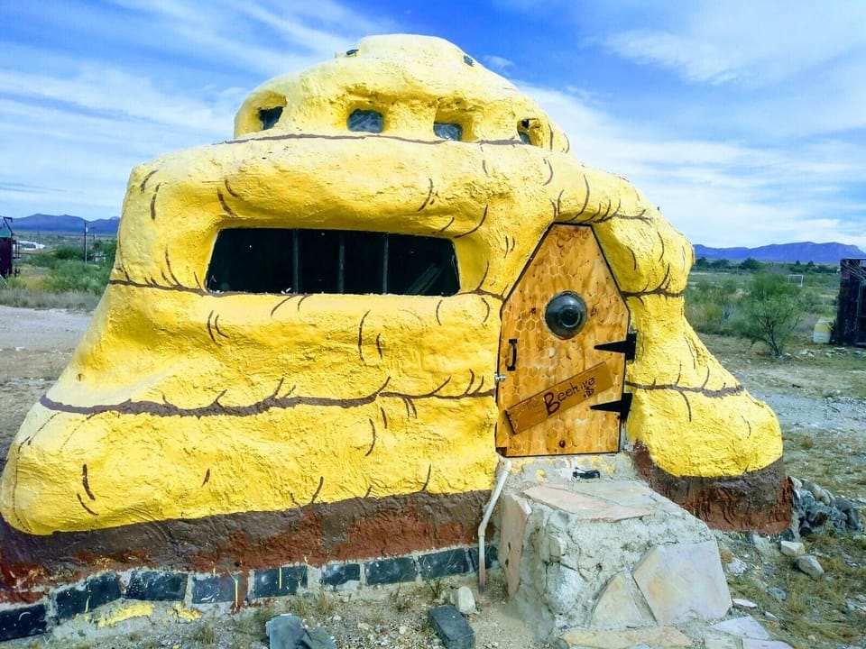 On the property , Beehive made out of sand bags