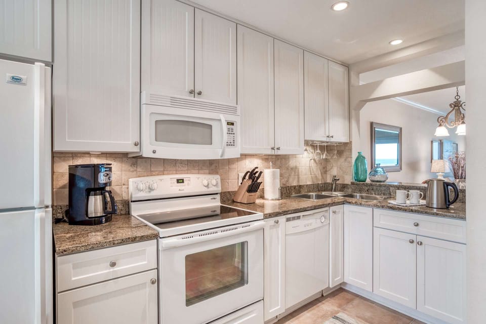Cook up your favorites in this stocked kitchen while enjoying ocean views.