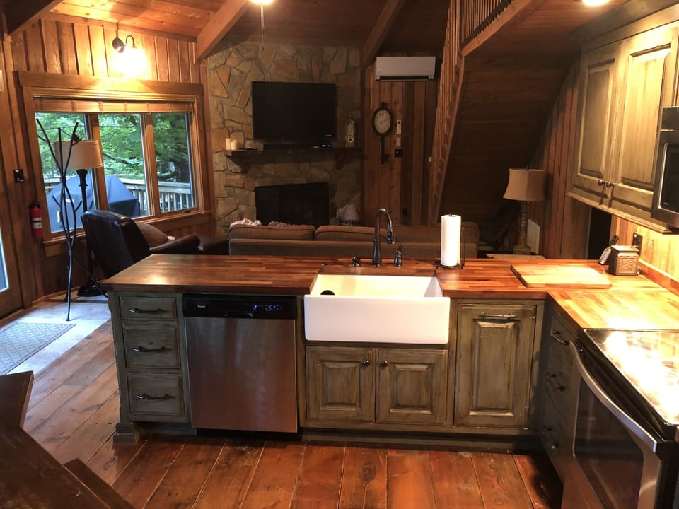 View from kitchen into the living room