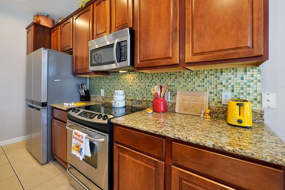 Pooh's kitchen features everything you need to cook a meal including a crock pot, waffle iron and much more!