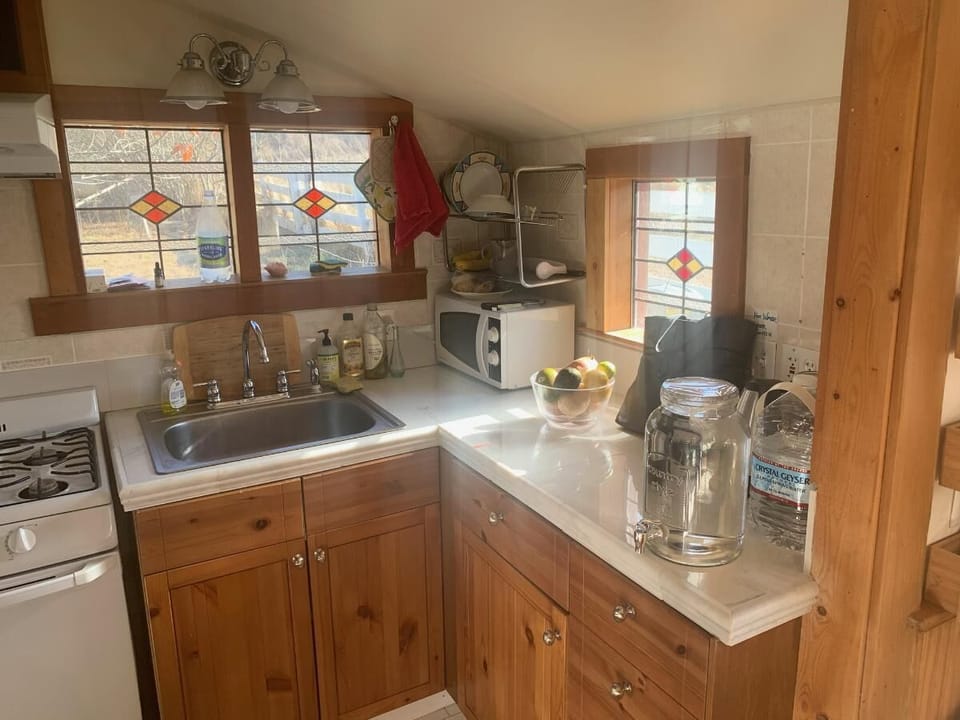 Kitchen with gas stove