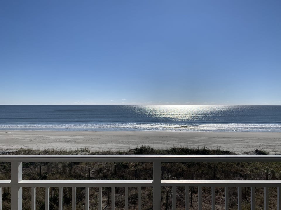 View from the private balcony to enjoy the relaxation of the ocean sounds. 