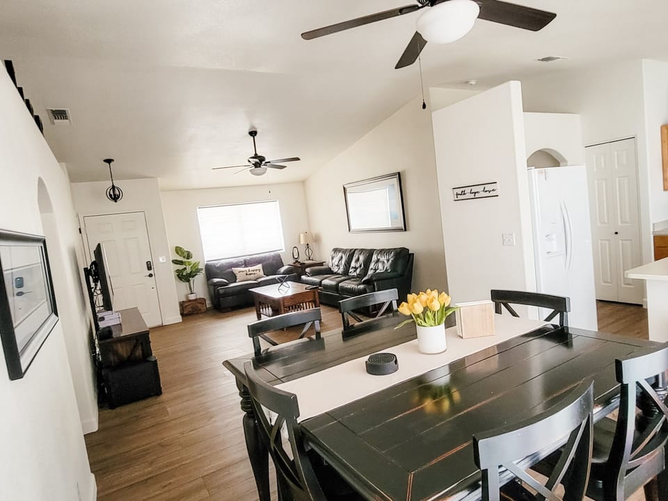 Dining Table with 6 Chairs Plus Breakfast Bar with 2 Bar Stools