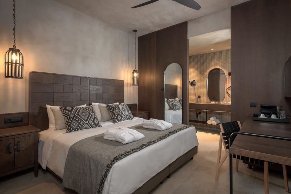 Gea Adult-Only Suites with Private Pool & Sea View | In-room safe, desk, blackout drapes, iron/ironing board