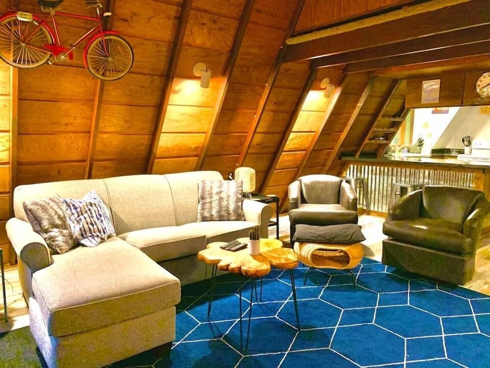 Cozy family room has been tastefully updated