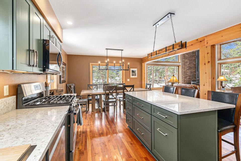 Kitchen is open to main living room and dining area
