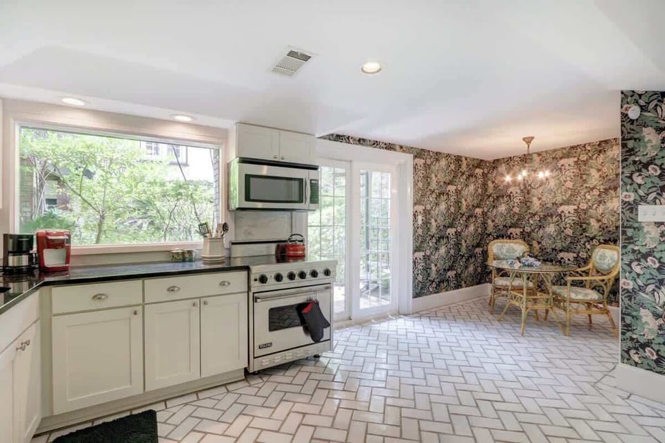 Gorgeous herringbone tile floor