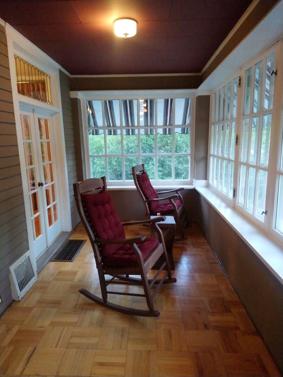 The sunroom - a great place for morning coffee or evening drinks