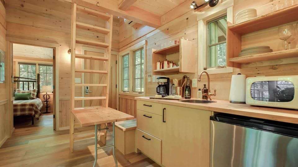 Loft accessed via ladder