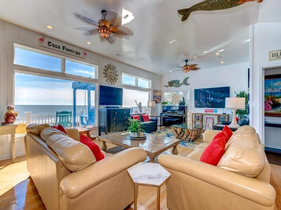 Living room with ocean views