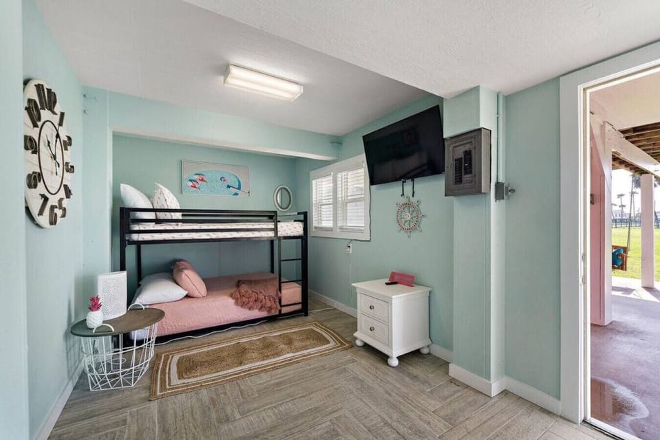 Another bedroom with full bunks downstairs -- perfect for the kids! (Please note that this downstairs area is not connected to the main house)