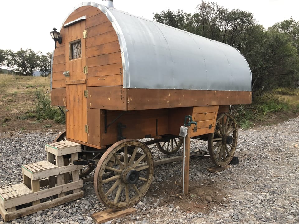 Historic 1900 sheep camp. Fully restored, cook stove, bed, electric lights