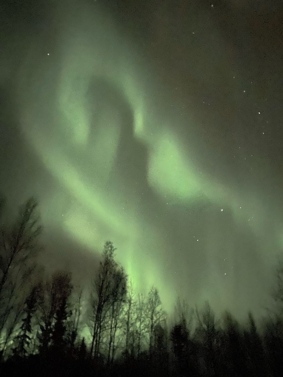 Phone photo of the Aurora from the house