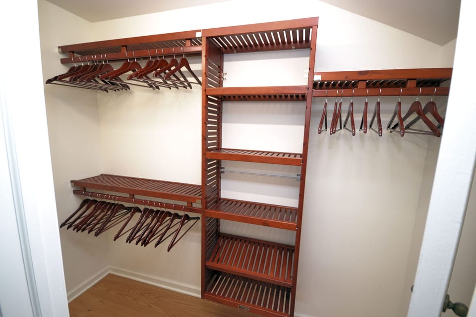 Walk in closet in main bedroom