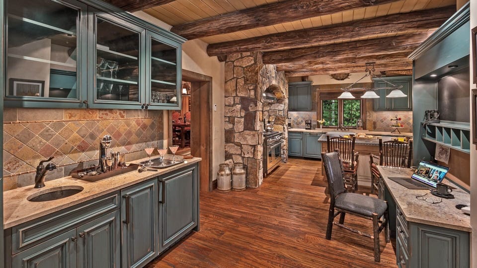 Kitchen, Main Level - Countertop with dining area nearby