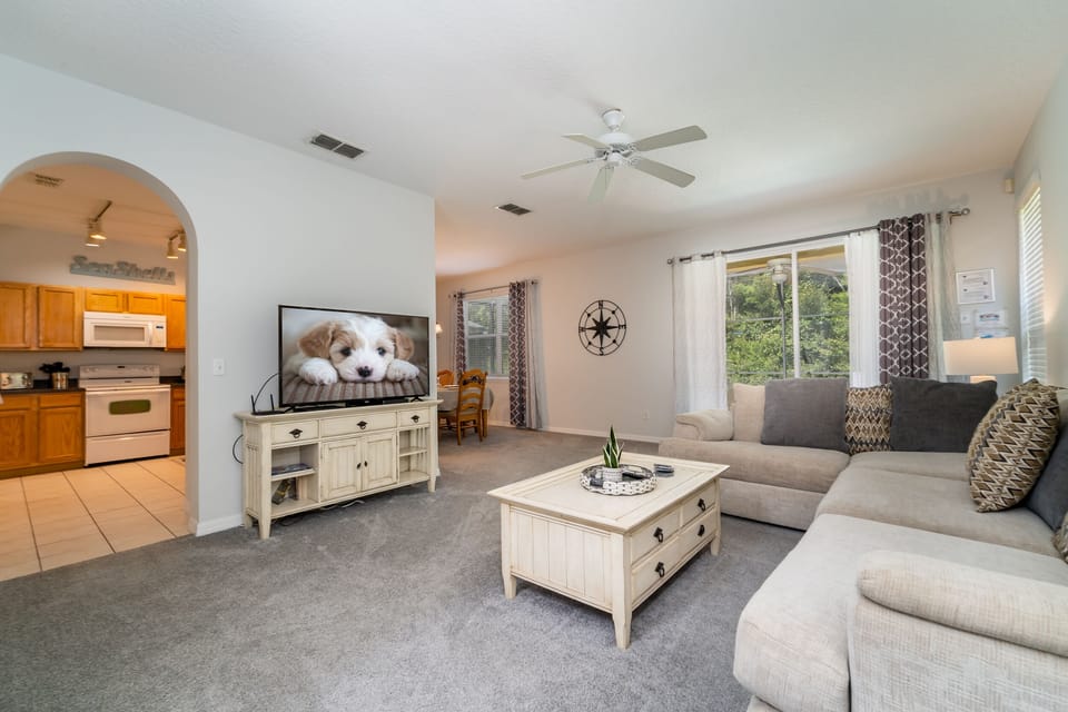 Living room showing TV and sofa seating