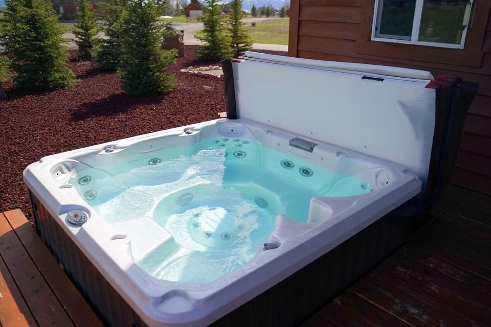 Long day on the slopes - this is the way to finish the day on the back deck in the hot tub.