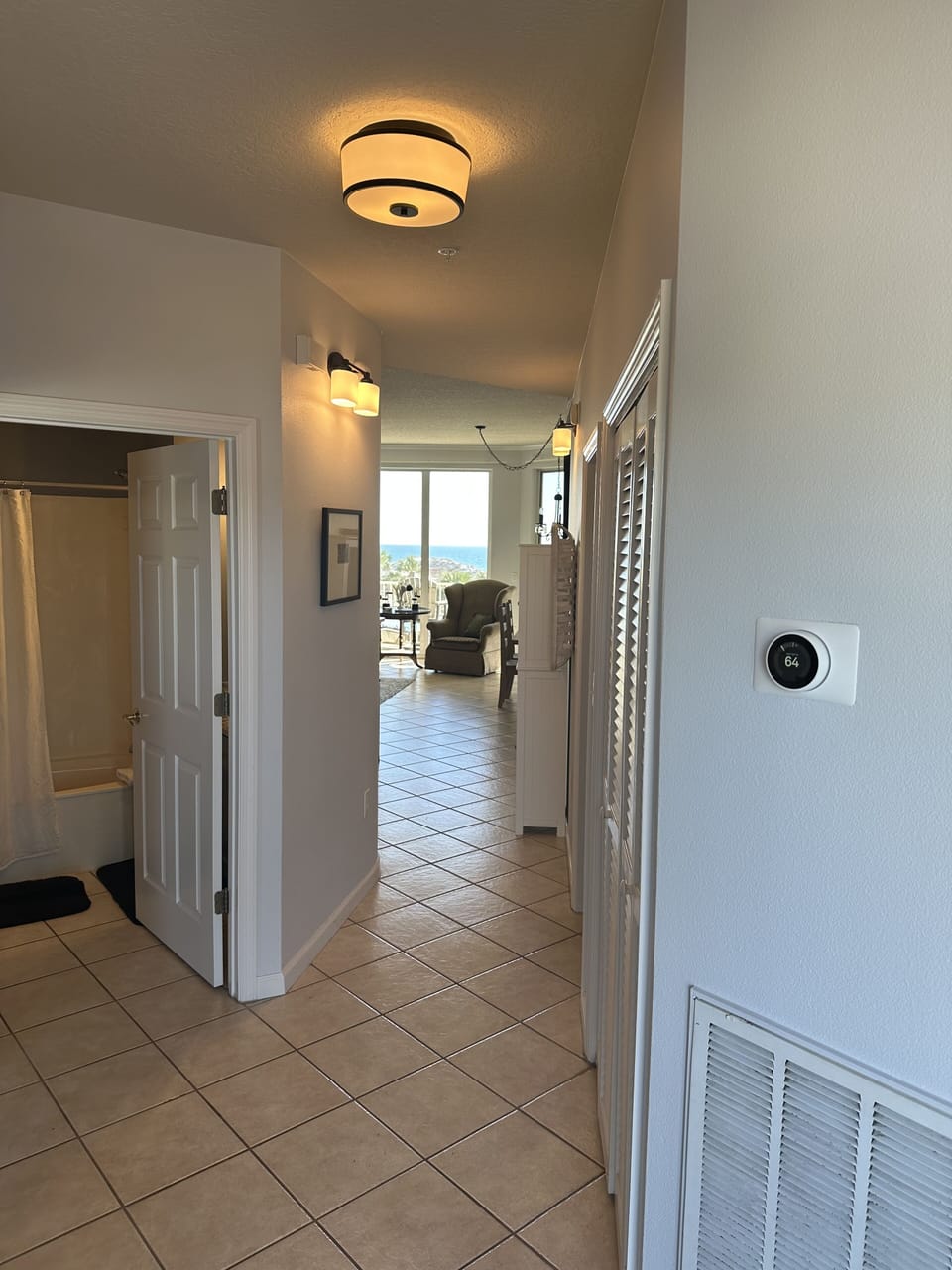 Washer and dryer in hallway.