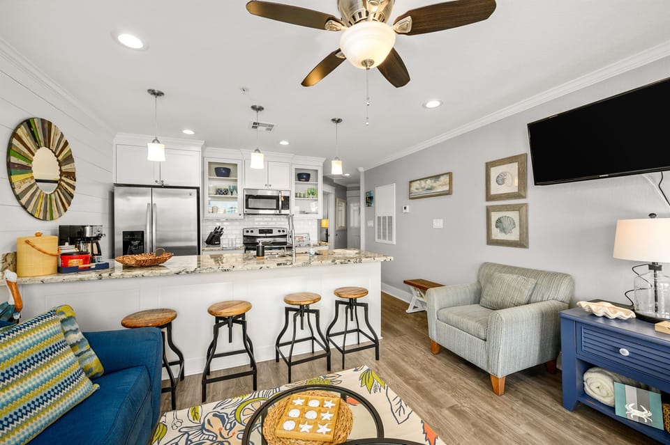 Kitchen and den