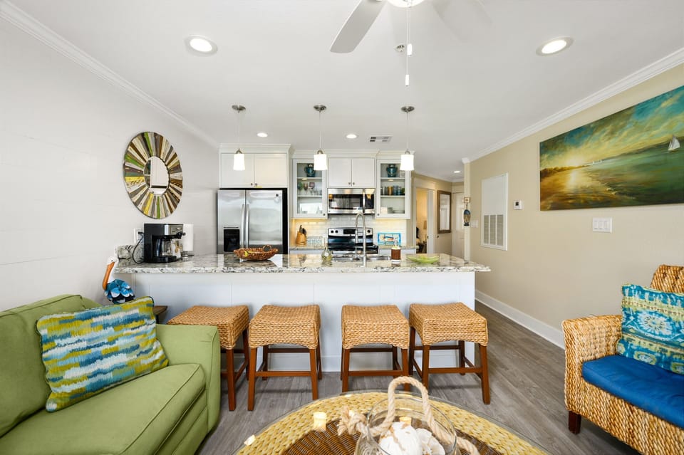Kitchen and den combined