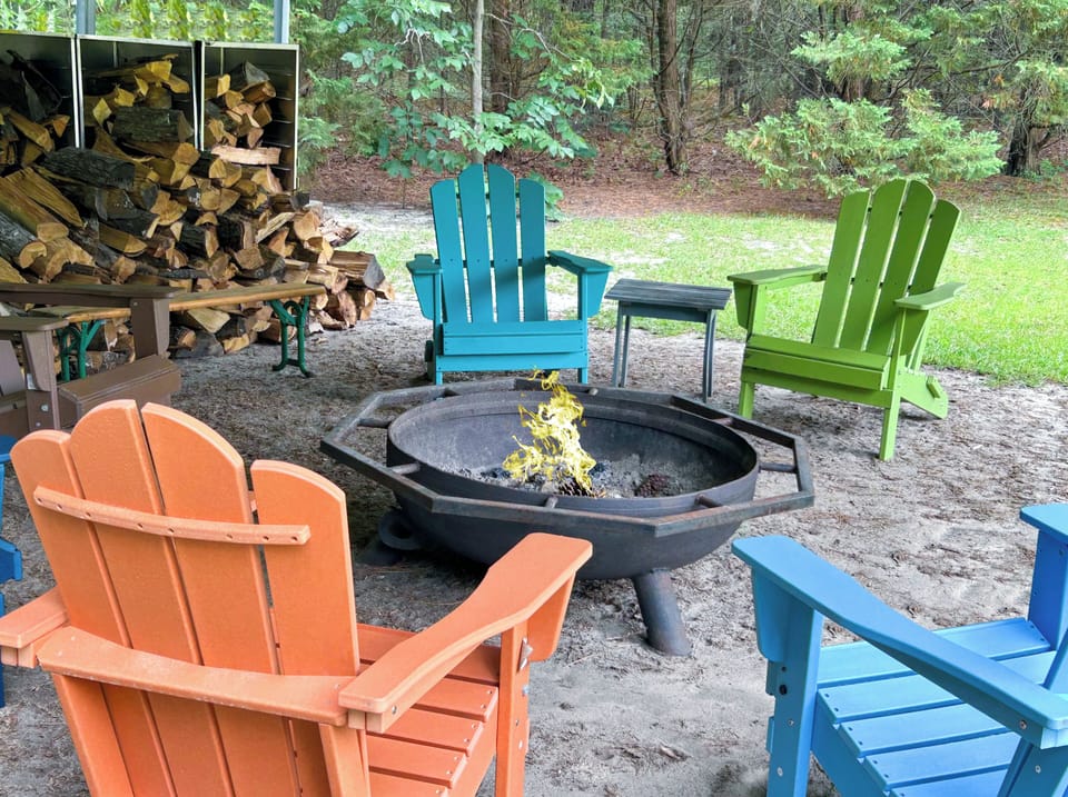 A quiet evening by the fire pit is the perfect way to end your day.