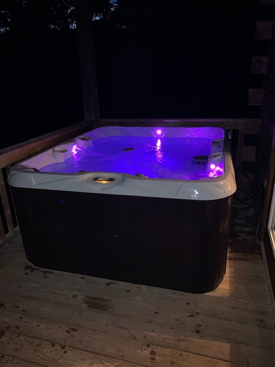 Hot tub for relaxing in after a day of hiking .