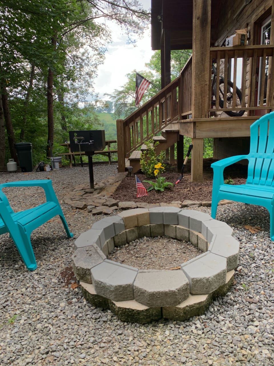 Fire pit for roasting s’mores ..
