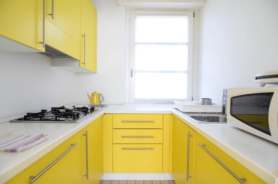Family Apartment, Lake View (Garden - Via Valassina 8) | Private kitchen | Full-size fridge, microwave, stovetop, coffee/tea maker