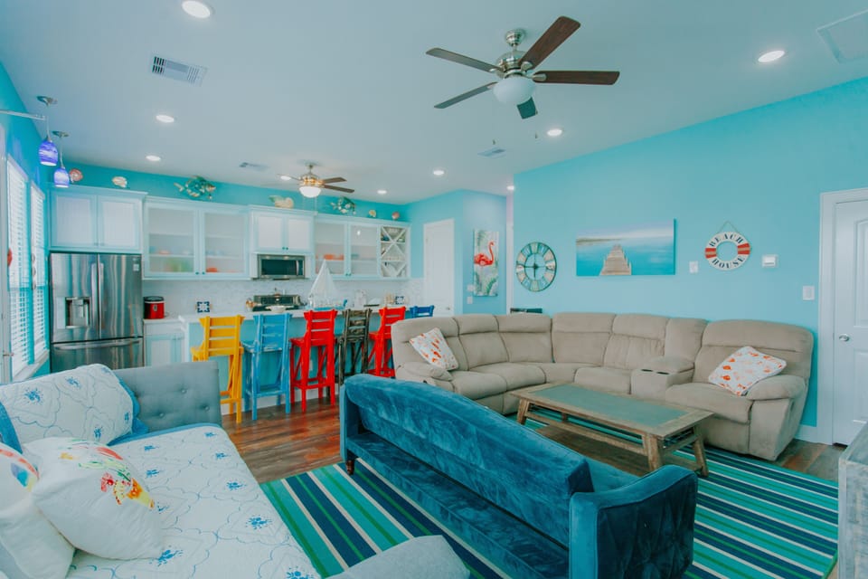 Cozy living room with plenty of ample seating for you & your guests