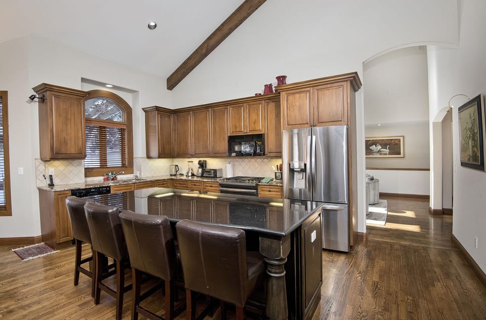 Kitchen with stainless steel appliances
