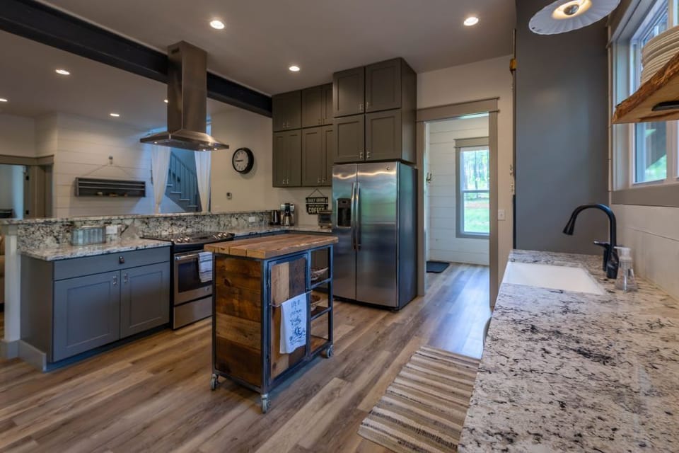 Beautiful kitchen with plenty of space and amenities for your stay.