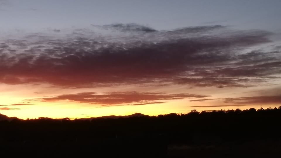 View of sunset from apartment