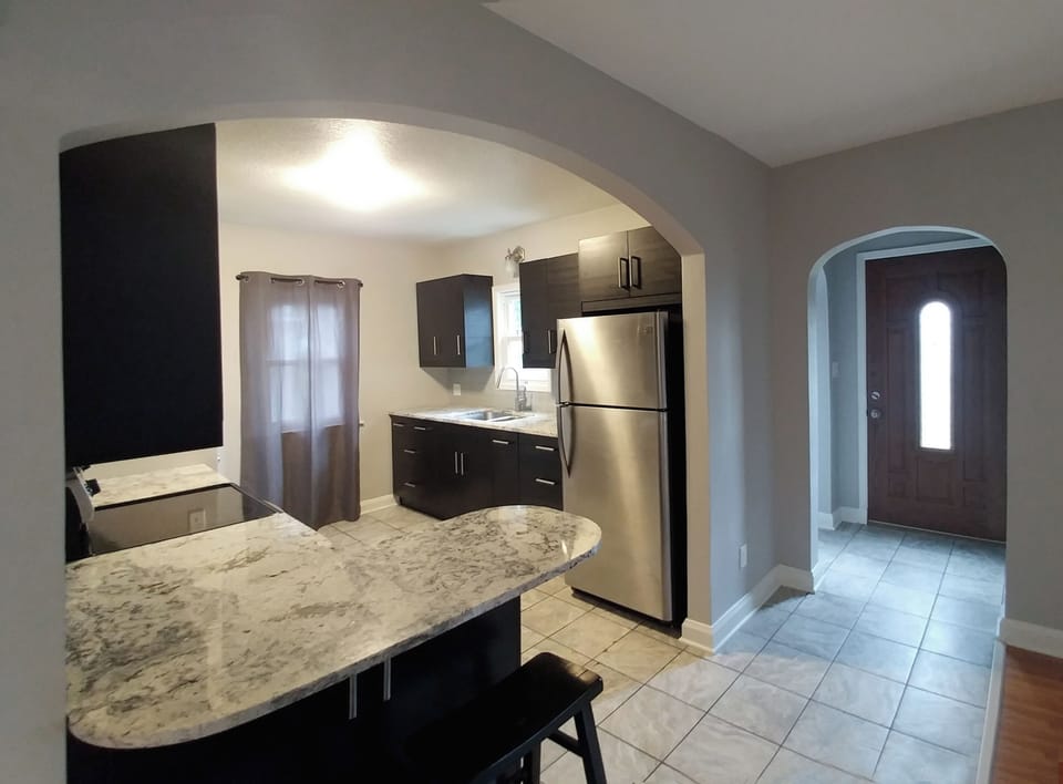 High-end kitchen with granite counters.