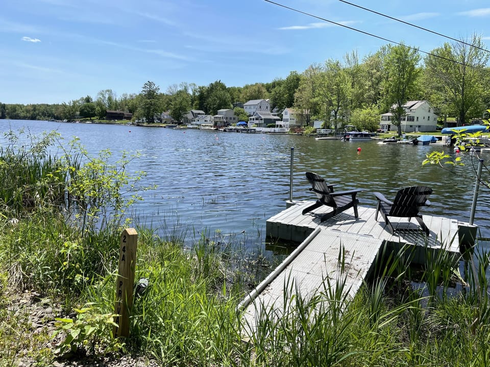 Dock with Adirondack Chairs