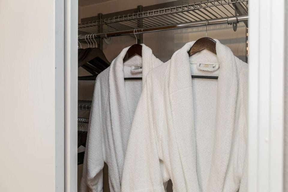 Four luxurious bathrobes for your use.